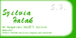 szilvia halak business card